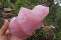 Polished Rose Quartz Flame Sculpture x 1 From Madagascar - Toprock Gemstones and Minerals