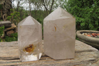 Polished Smokey Quartz Points x 2 From Madagascar - Toprock Gemstones and Minerals