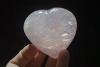 Polished Rose Quartz Gemstone Hearts x 6 From Madagascar - Toprock Gemstones and Minerals
