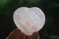Polished Rose Quartz Gemstone Hearts x 6 From Madagascar - Toprock Gemstones and Minerals