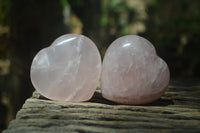Polished Rose Quartz Gemstone Hearts x 6 From Madagascar - Toprock Gemstones and Minerals