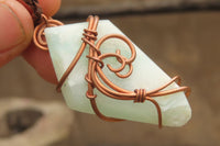 Hand Made Copper Wire Wrapped Blue Smithsonite Pendants x 6 From Congo - Toprock Gemstones and Minerals