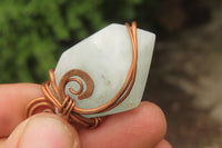 Hand Made Copper Wire Wrapped Blue Smithsonite Pendants x 6 From Congo - Toprock Gemstones and Minerals