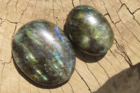 Polished Labradorite Palm Stones x 12 From Tulear, Madagascar - Toprock Gemstones and Minerals