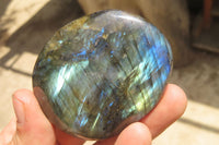 Polished Labradorite Palm Stones x 12 From Tulear, Madagascar - Toprock Gemstones and Minerals