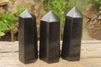 Polished Black Basalt Points x 12 From Antsirabe, Madagascar - Toprock Gemstones and Minerals