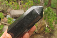 Polished Black Basalt Points x 12 From Antsirabe, Madagascar - Toprock Gemstones and Minerals
