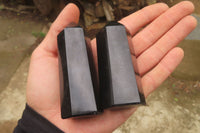 Polished Black Basalt Points x 12 From Antsirabe, Madagascar - Toprock Gemstones and Minerals
