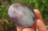 Polished Lepidolite with Pink Rubellite Palm Stones x 24 From Ambatondrazaka, Madagascar - Toprock Gemstones and Minerals