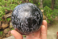 Polished Gabbro / Merlinite Sphere x 1 From Madagascar - Toprock Gemstones and Minerals