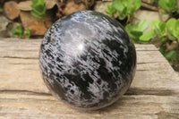 Polished Gabbro / Merlinite Sphere x 1 From Madagascar - Toprock Gemstones and Minerals