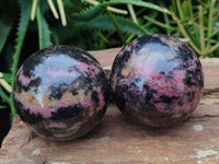 Polished Rhodonite Sphere-Ball x 4 From Ambindavato, Madagascar - Toprock Gemstones and Minerals
