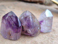 Polished Smokey Amethyst Window Quartz Points x 15 From Akansobe, Madagascar - Toprock Gemstones and Minerals