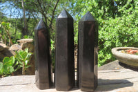 Polished Black Basalt Points x 6 From Antsirabe, Madagascar - Toprock Gemstones and Minerals