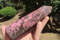 Polished Rhodonite Points x 2 From Ambindavato, Madagascar - Toprock Gemstones and Minerals