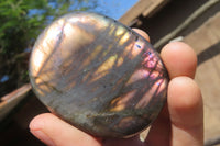 Polished Labradorite Palm Stones x 8 From Tulear, Madagascar - Toprock Gemstones and Minerals