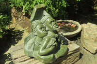 Hand Made Green Verdite African Tribal Couple Sculpture x 1 From Zimbabwe - Toprock Gemstones and Minerals