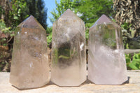 Polished Clear Smokey Quartz Points x 6 From Madagascar - Toprock Gemstones and Minerals