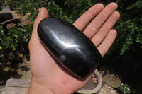 Polished Black Tourmaline Standing Free Forms x 3 From Madagascar - Toprock Gemstones and Minerals