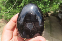 Polished Black Tourmaline Standing Free Forms x 3 From Madagascar - Toprock Gemstones and Minerals