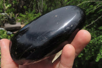 Polished Black Tourmaline Standing Free Forms x 3 From Madagascar - Toprock Gemstones and Minerals