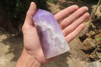Polished Chevron Amethyst Points x 3 From Madagascar - Toprock Gemstones and Minerals