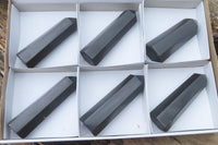 Polished Black Basalt Points x 6 From Antsirabe, Madagascar - Toprock Gemstones and Minerals