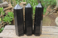 Polished Black Basalt Points x 6 From Antsirabe, Madagascar - Toprock Gemstones and Minerals