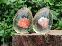 Polished Carnelian In Resin Egg - Sold Per Item - From Madagascar - Toprock Gemstones and Minerals