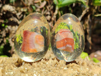 Polished Carnelian In Resin Egg - Sold Per Item - From Madagascar - Toprock Gemstones and Minerals