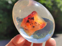 Polished Carnelian In Resin Egg - Sold Per Item - From Madagascar - Toprock Gemstones and Minerals
