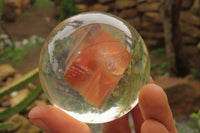 Polished Carnelian Agate in PVC Resin Paperweight Spheres - sold per item - From Madagascar - Toprock Gemstones and Minerals