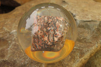Polished Snakeskin Rhyolite Jasper cobbed piece in PVC Resin Paperweight Sphere - sold per item - From Australia - Toprock Gemstones and Minerals