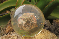 Polished Snakeskin Rhyolite Jasper cobbed piece in PVC Resin Paperweight Sphere - sold per item - From Australia - Toprock Gemstones and Minerals