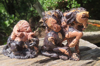 Hand Made Pyrophyllite Animal Carvings x 2 From South Africa - Toprock Gemstones and Minerals