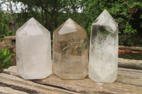 Polished Clear Quartz Crystal Points x 3 From Madagascar - Toprock Gemstones and Minerals