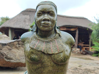 Hand Made Traditional African Bust Stone Sculpture x 1 From Zimbabwe - Toprock Gemstones and Minerals