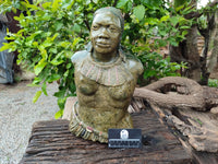 Hand Made Traditional African Bust Stone Sculpture x 1 From Zimbabwe - Toprock Gemstones and Minerals