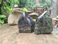 Polished Bastite Dragons Blood Point-Prism x 4 From Tshipise, South Africa - Toprock Gemstones and Minerals
