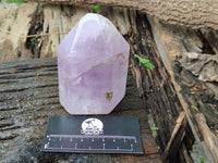 Polished Smokey Amethyst Window Quartz Point-Prism x 3 From Akansobe, Madagascar - Toprock Gemstones and Minerals