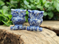 Polished Sodalite Owl Carvings - sold per item - From Namibia - Toprock Gemstones and Minerals