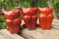 Polished Mini Red Jasper Owl Carvings - sold per item - From South Africa - Toprock Gemstones and Minerals