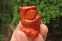 Polished Mini Red Jasper Owl Carvings - sold per item - From South Africa - Toprock Gemstones and Minerals