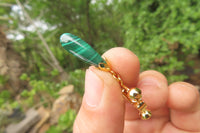 Polished Pair of Malachite Drop Clip On Earrings - Sold Per Pair - From Congo - Toprock Gemstones and Minerals