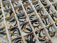 Polished Silver Hematite Lions Claw Pendant with Gold Cap & Bail - Sold Per Item - From China - Toprock Gemstones and Minerals