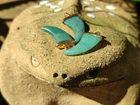 Polished Aventurine Lions Claw Pendant with Gold Cap & Bail - Sold Per Item - From Zimbabwe - Toprock Gemstones and Minerals