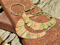 Polished Unakite Egyptian Choker Necklace - Sold Per Item - From South Africa - Toprock Gemstones and Minerals