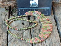 Polished Unakite Egyptian Choker Necklace - Sold Per Item - From South Africa - Toprock Gemstones and Minerals