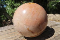 Polished Peach Moonstone Spheres x 2 From Madagascar - Toprock Gemstones and Minerals