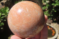 Polished Peach Moonstone Spheres x 2 From Madagascar - Toprock Gemstones and Minerals